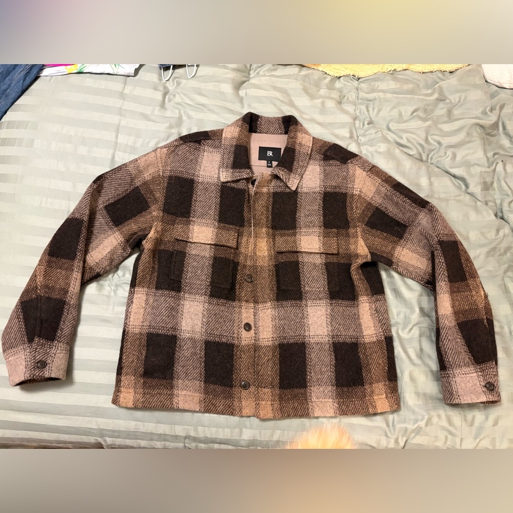 Banana Republic Men's Checkered Jacket - Brown and Tan